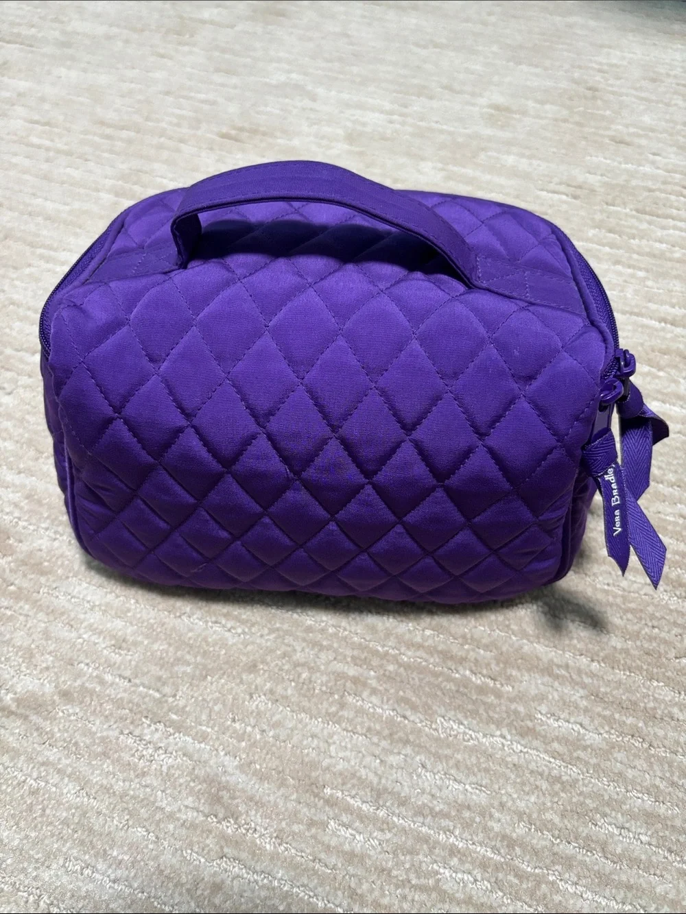 Vera Bradley Quilted Purple Top-Handle Cosmetic Case